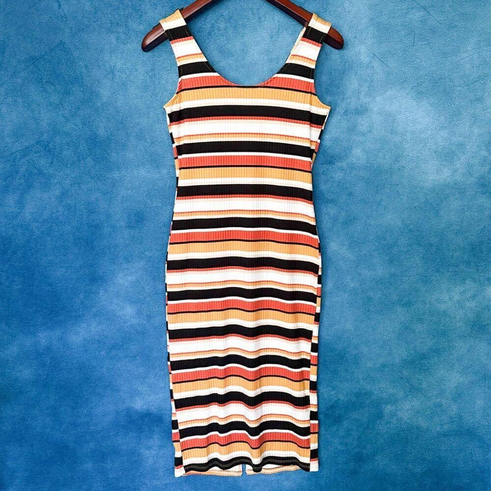 Striped Sleeveless Bodycon Dress, Size M (7-9) - Picture 2 of 4